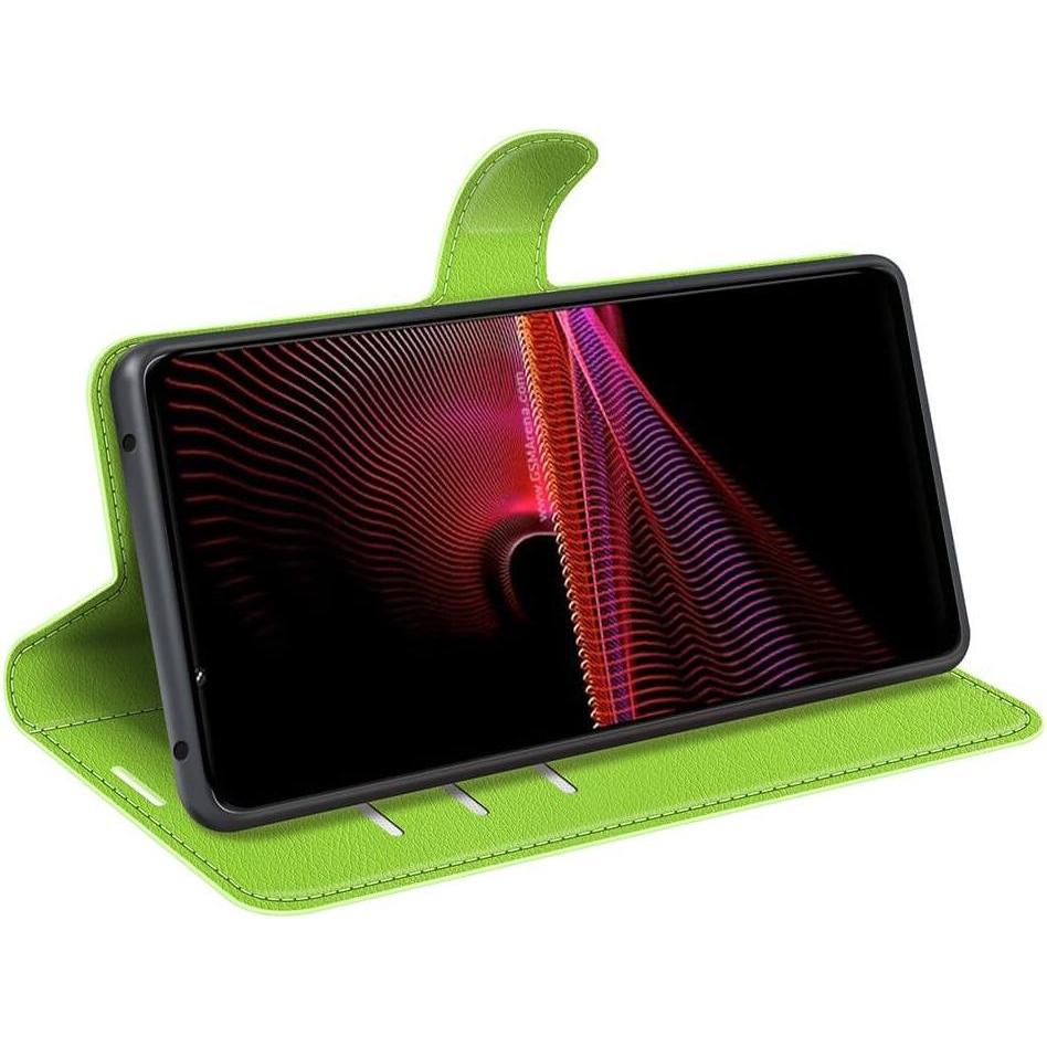 Thumbnail - Cover-Discount Sony Xperia 1 IV - Leder Etui Hülle grün (Sony Xperia 1 IV), Smartphone Hülle, Grün