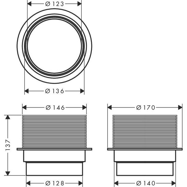 Thumbnail - hansgrohe, Duschrinne, HG Höhenausgleich RainDrain Spot Ergänzungsstück (205 mm)