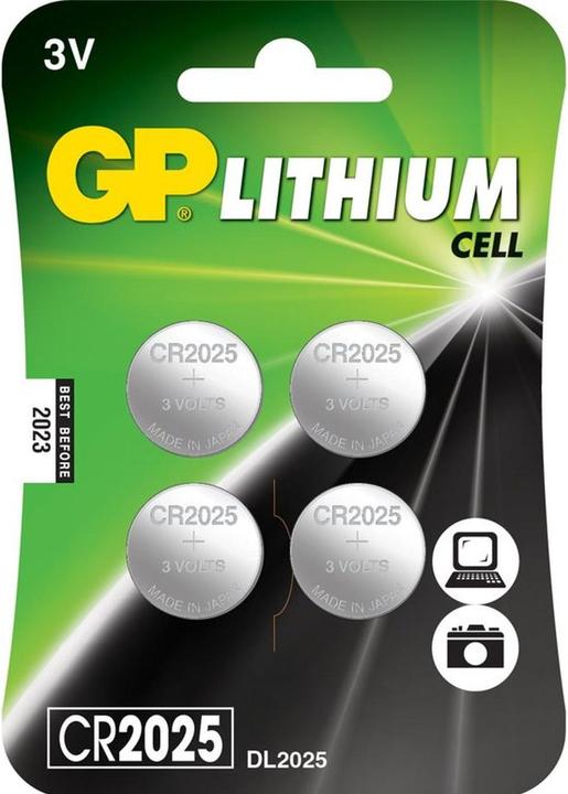 GP Batteries CR2025 Lithium (4 Stk., CR2025, 165 mAh)