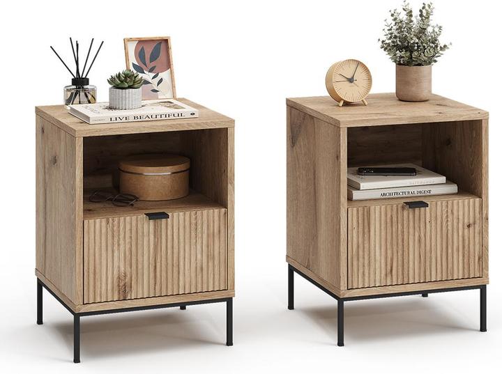 Produktbild Vicco Nachttisch Eliza, Viking Oak, 2er Set