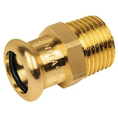 Sanha, Rohrverbindungstechnik, overgangsnip. 3/4x28mm - Cu press. M og V bakker. Rødgods (Pressverbindung)
