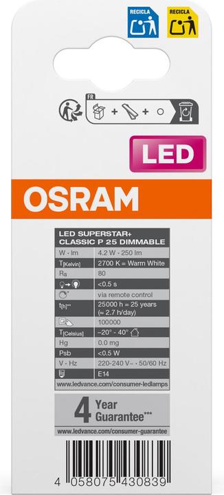Immagine prodotto Osram Stella classica P (E14, 250 lm, 1 x)