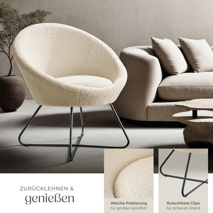 Image du produit tectake fauteuil cocktail Centera, rembourré,rond