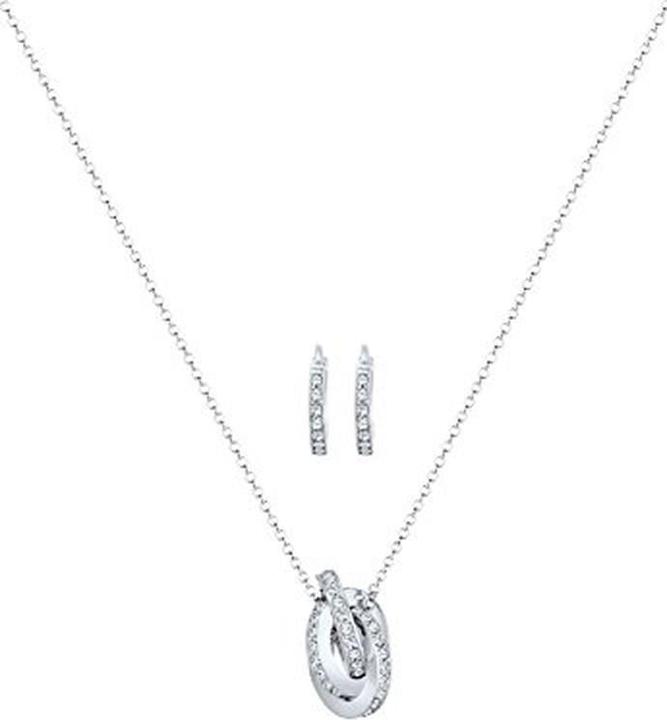 Produktbild Elli Elegantes Kristall-Set mit Creolen und Kreisanhänger (925 Sterling Silber)