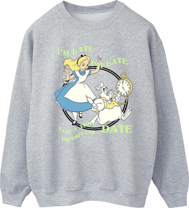 Actual product image Disney Mens Alice In Wonderland I'm Late Sweatshirt (XL)