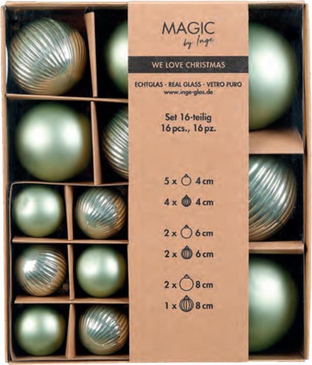 Produktbild Inge’s Glas Christmas Decor Weihnachtskugel (16x)