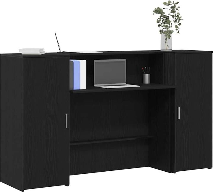 Actual product image VidaXL Reception counter black oak look 180x50x103.5cm wood-based material