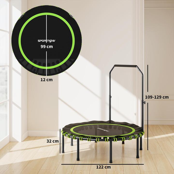 Produktbild SportNow Fitness Trampolin Stahl, Kunststoff Schwarz+Grün (114 cm)