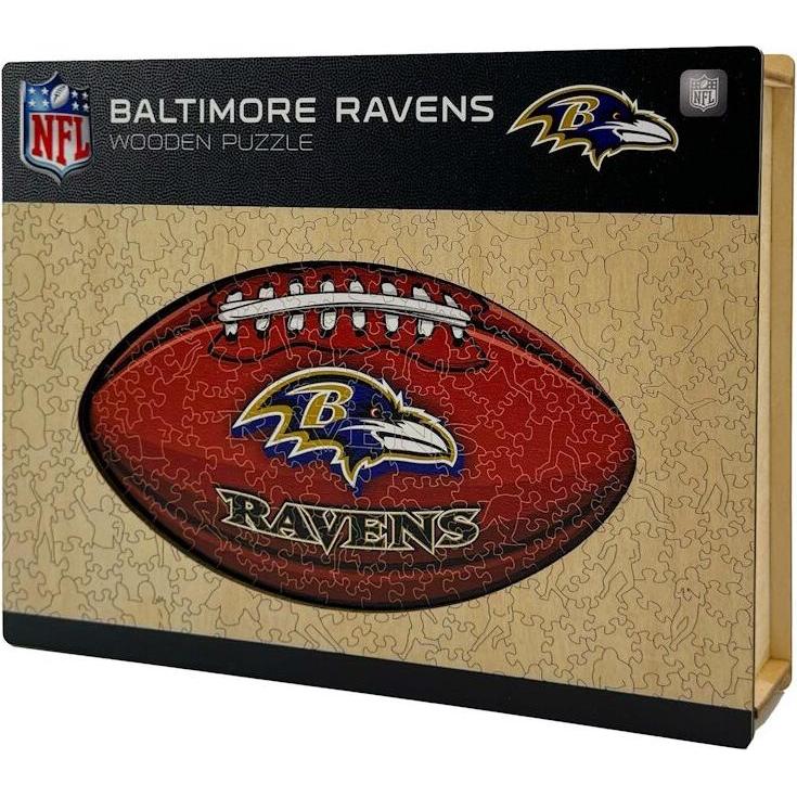 Iconic NFL - Baltimore Ravens – Football mit Logo - Holz Puzzle Grösse L (500 Teile) (500 Teile)