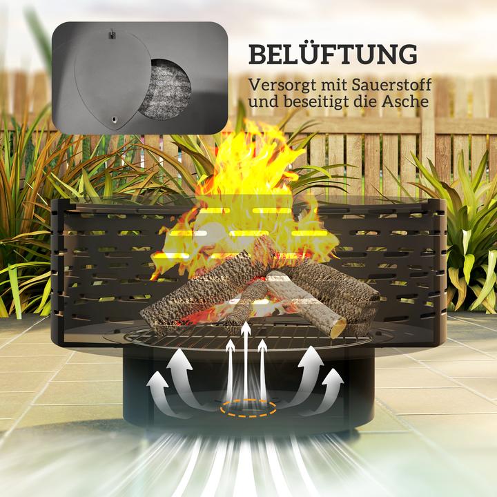 Produktbild Outsunny Feuerschale Metall, Edelstahl Kohlegrau (60 cm)
