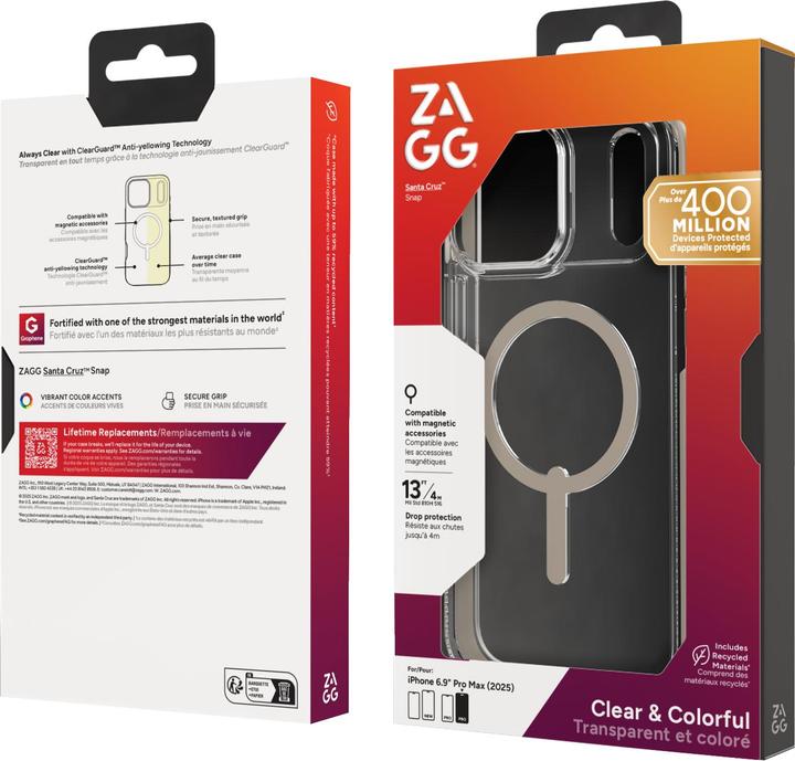 Actual product image Zagg Case für Apple iPhone 17 Pro Max Santa Cruz Snap titanium (Apple iPhone 17 Pro Max)