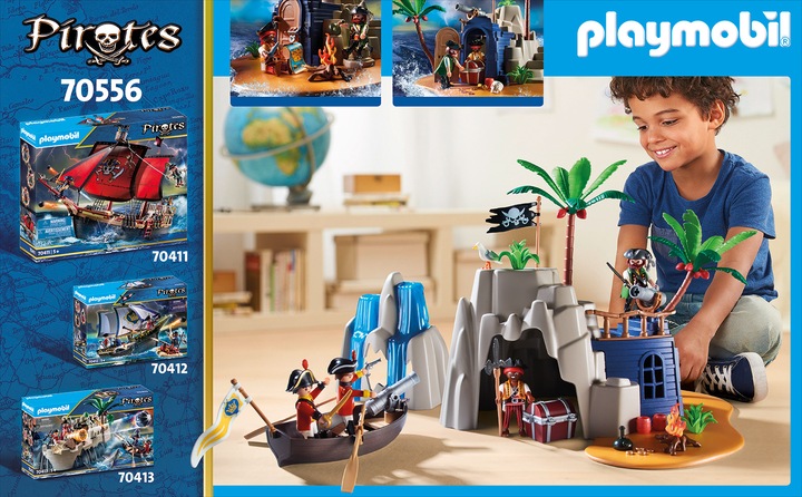 Immagine prodotto Playmobil Isola dei pirati con scorta di tesori (70556, Pirati Playmobil)