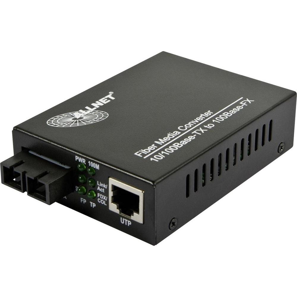 Allnet ALL-MC107-ST-MM 100Mbit/s Multi-Modus Schwarz Netzwerk Medienkonverter, Data Converter