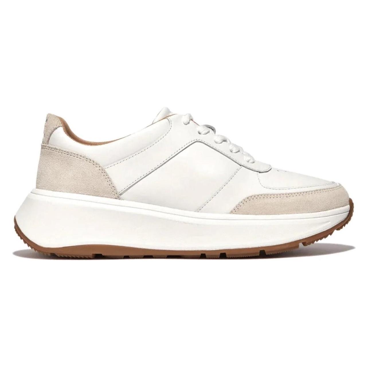 Fitflop, Damen, Sneakers, F-Mode Suede/Leren - Sneakers - Wit - Maat 37, Weiss, (37)