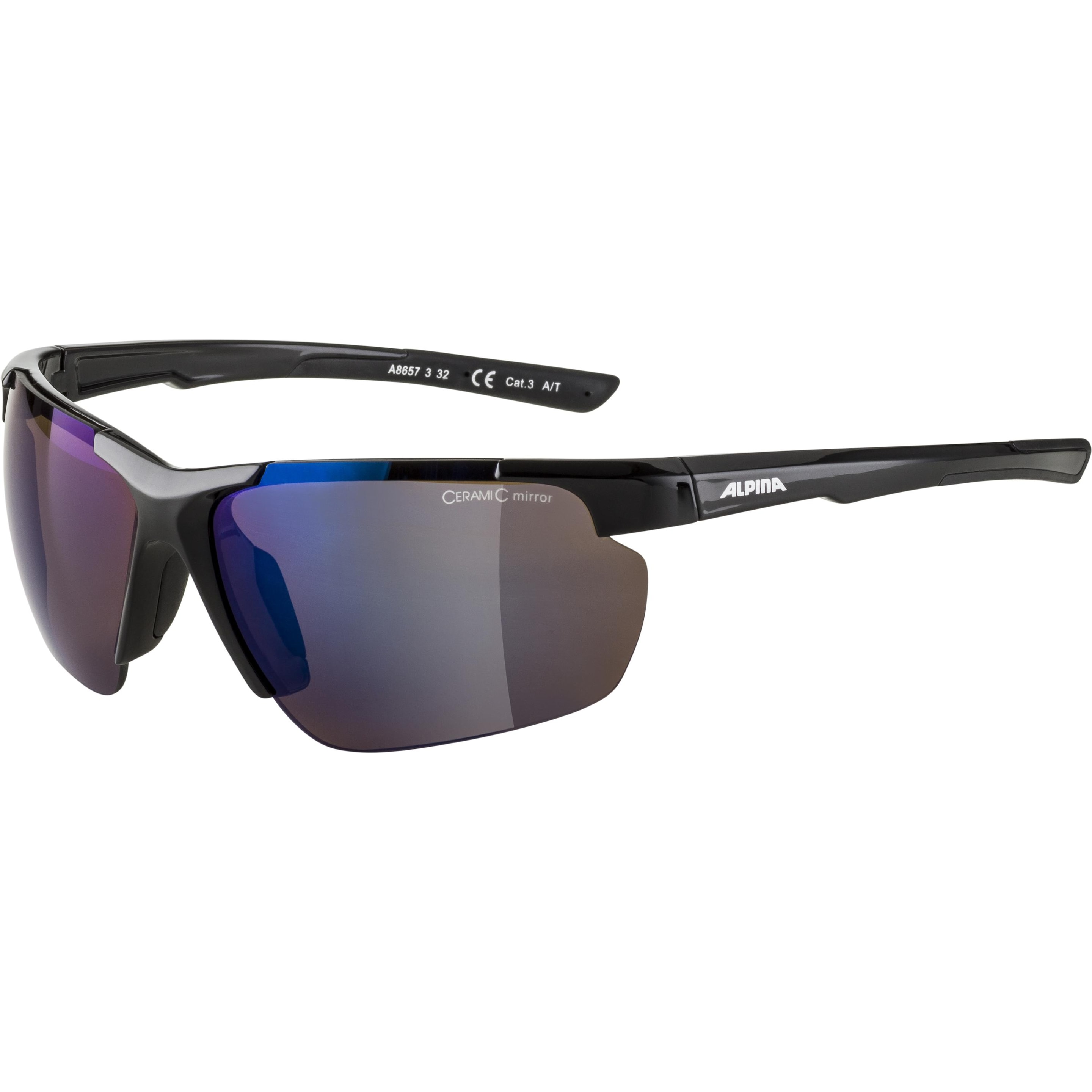 ALPINA SPORTS, Unisex, Sportbrille, Defey (Schwarz, Blau), Schwarz