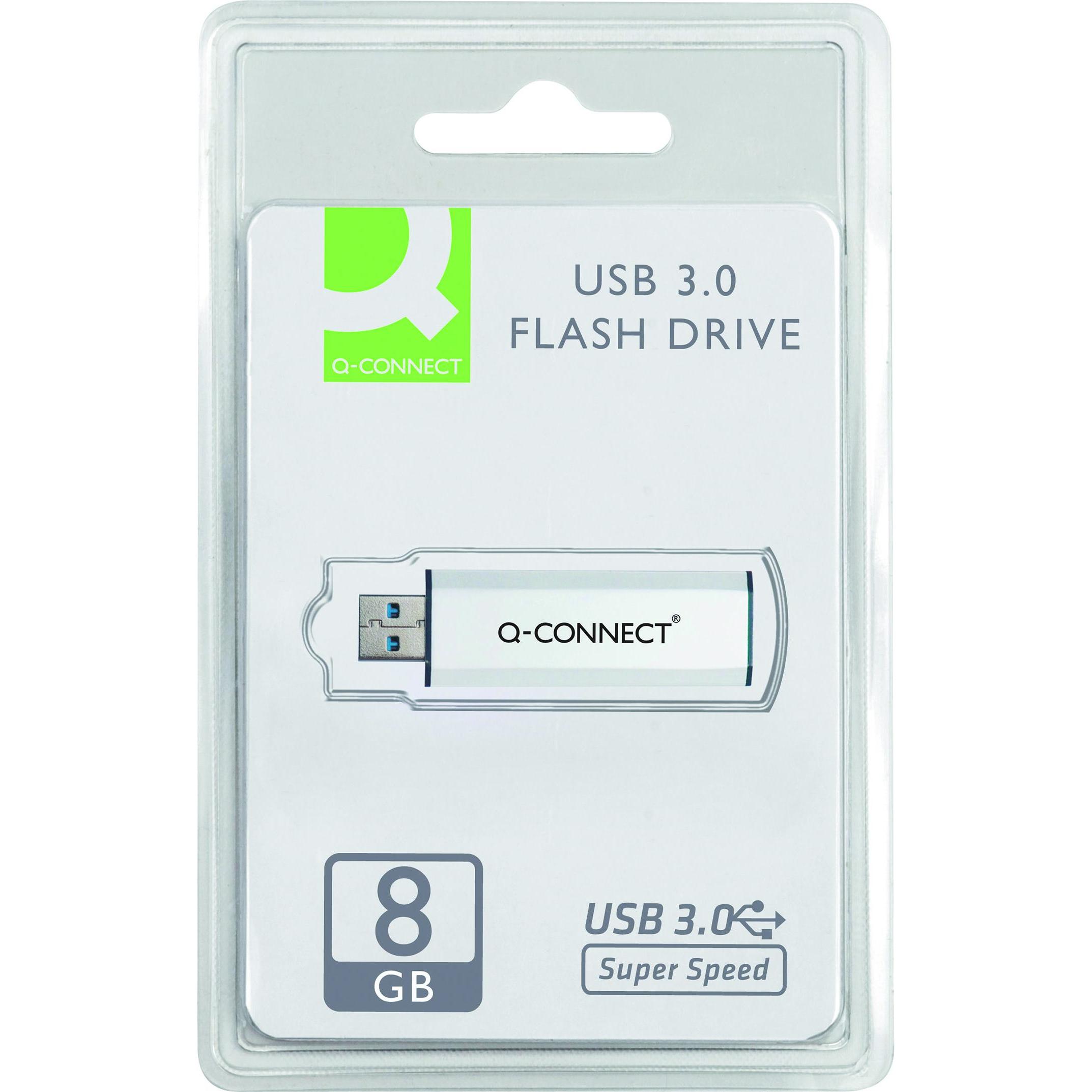 Thumbnail - Q-Connect 128 GB „ 8 GB“ (KF16368) (8 GB, USB 3.2), USB Stick, Weiss, Schwarz