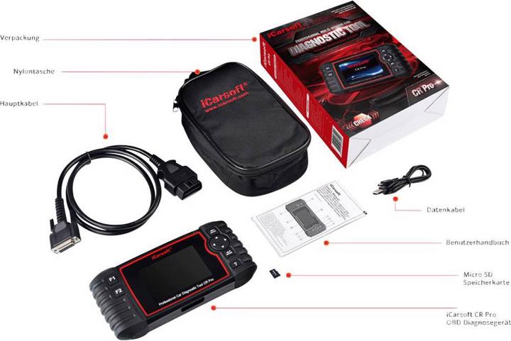 Produktbild ICarsoft OBD II Diagnosetool CR PRO iccrpr