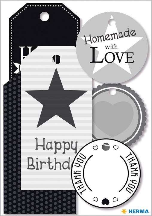 Produktbild HERMA Geschenkanhänger Black and White (6x)
