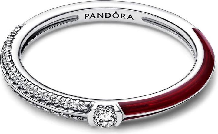 Immagine prodotto Pandora ME Anello doppio con pavé e rosso (56, 925 Argento)