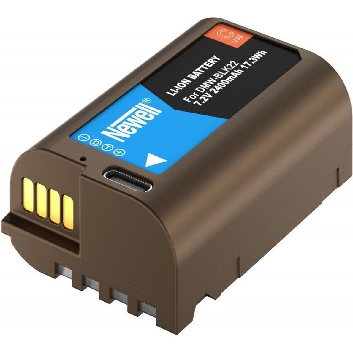 Newell batteria Panasonic DMW-BLK22 USB-C (Caricabatterie per fotocamere), Alimentatore fotocamera, Nero