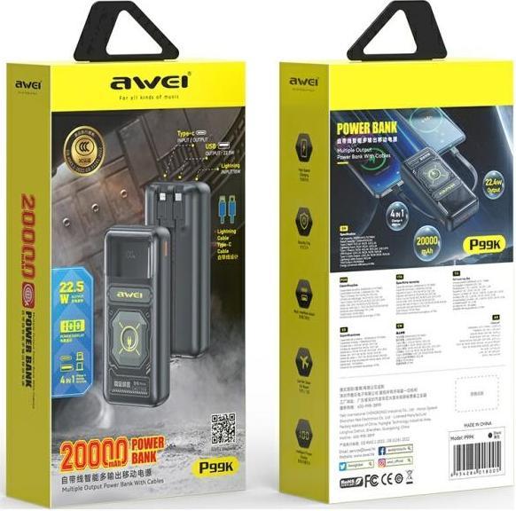 Produktbild Awei P99K (20000 mAh, 22 W, 22.50 Wh)