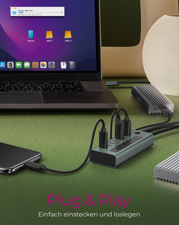 Actual product image Icy Box IB-HUB1454-C31 (USB-C, 4 Ports)