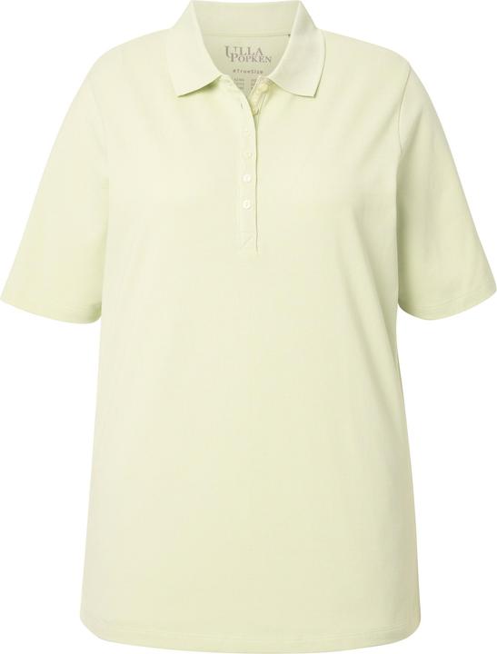 Immagine prodotto Ulla Popken Maglia polo in piqué con abbottonatura con nastro di velluto e mezze maniche (50, 52)