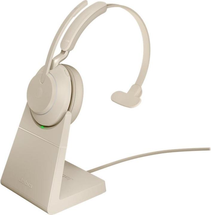 Actual product image Jabra Headset Evolve2 65 Mono UC Beige, USB-A (Wireless, USB-C)