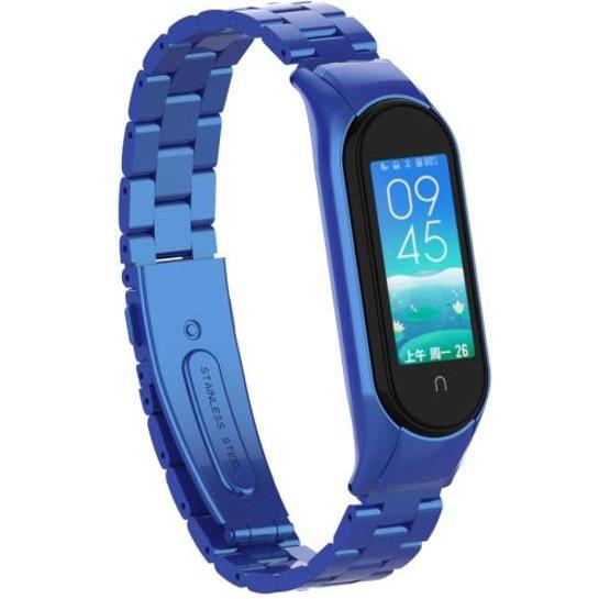 MU Style Metal Series (Edelstahl, Mi Band 6, Mi Band 5), Uhrenarmband, Blau