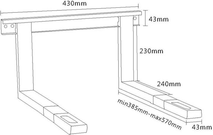 Actual product image myWall Microwave holder Holder for microwave appliances, load up to 35 kg, telescopic holder extendable