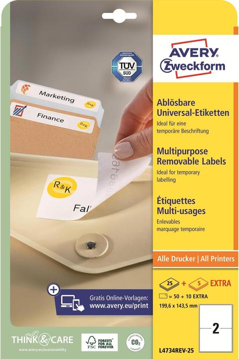 Actual product image Avery Universal labels
