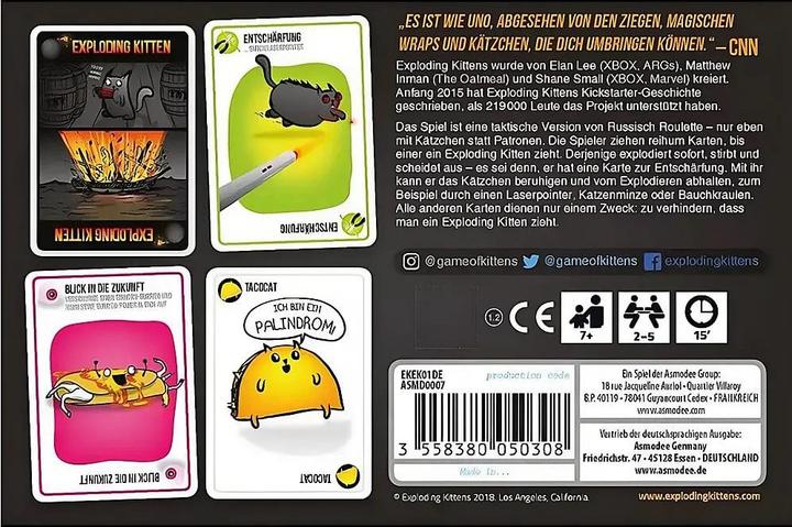 Produktbild Asmodée Exploding Kittens (Deutsch, 2 - 5 Spieler)