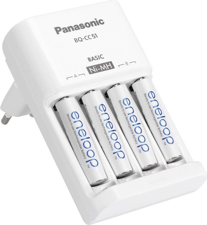 Immagine prodotto Panasonic BQ-CC51 (4 pz., AA, AAA, 750 mAh, Caricabatterie senza batteria)