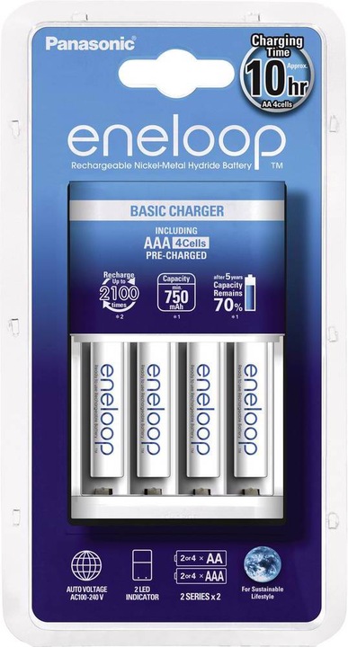 Immagine prodotto Panasonic BQ-CC51 (4 pz., AA, AAA, 750 mAh, Caricabatterie senza batteria)