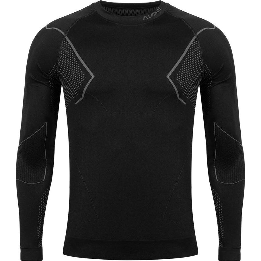 Alpinus, Herren, Funktionsshirt, Thermoaktives Herren-Sweatshirt Active Base Layer schwarz-grau GT43189 S (S), Grau, Sch...