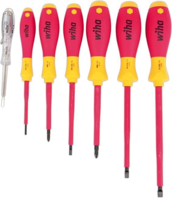 Actual product image Wiha VDE screwdriver set 7 pieces (Slotted screws, Phillipps cross recess (PH))