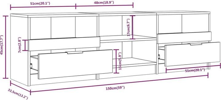 Actual product image vidaXL Zoya (150 x 33.5 x 45 cm)