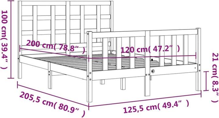 Actual product image vidaXL Bettrahmen (135 x 190 cm)
