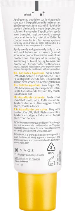 Valori nutrizionali e ingredienti Bioderma Photoderm Aquafluid SPF50+ (Crema solare, SPF 50+, 40 ml, 40 g)