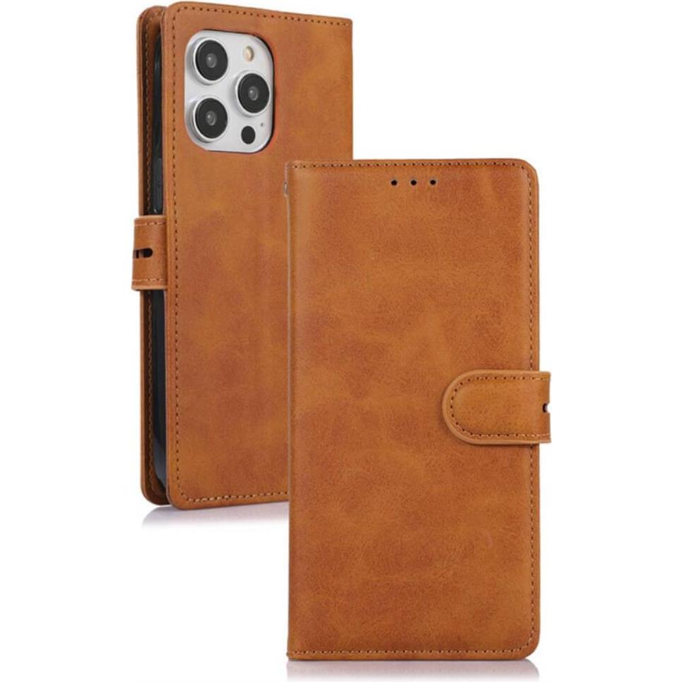 Cover-Discount iPhone 15 Pro - Premium Handyhülle Etui beige (Apple iPhone 15 Pro), Smartphone Hülle, Beige