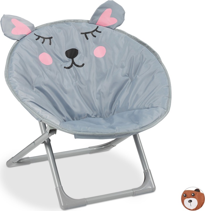 Actual product image Relaxdays Foldable Kids Moon Chair, Camping Seat (High chair)