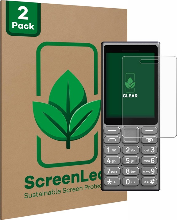Produktbild ScreenLeaf Schutzfolie nachhaltiger Displayschutz Display Schutz Folie Klar Transparent (2 Stück, Nokia 110 4G (2023))