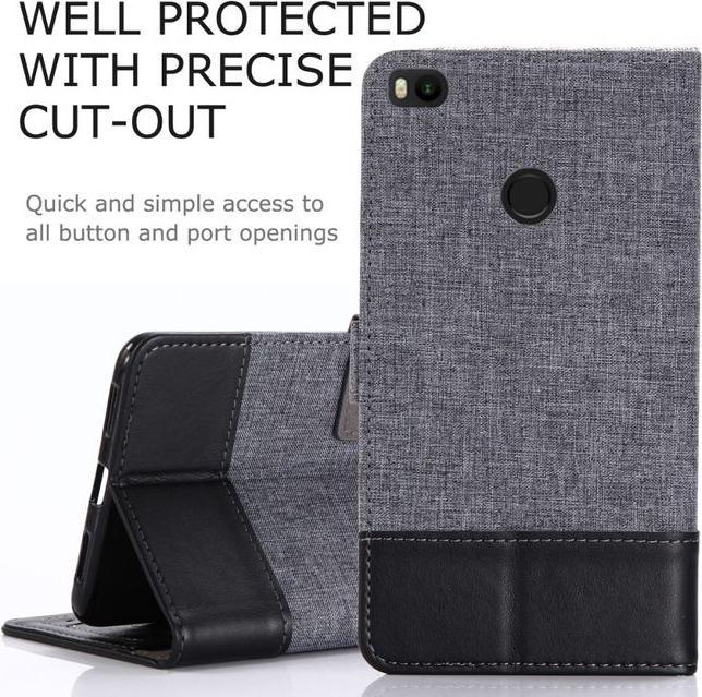Produktbild MU Classic Zweifarbige Leder/Stoff Hülle (Xiaomi Mi Max 2)