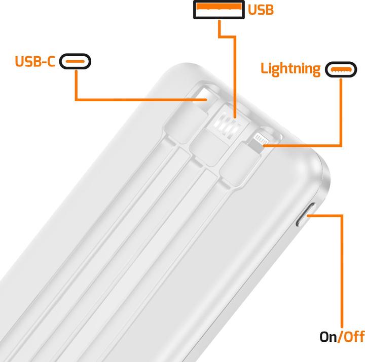 Image du produit Max Excell Powerbank 10000 mAh QC3.0 USB-C PD Kabel (10000 mAh, 22 W)