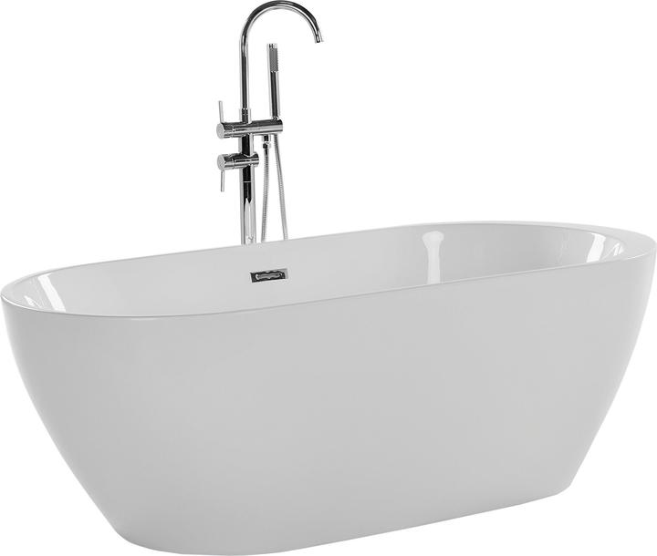 Actual product image Beliani Bath tub free-standing white oval 150 x 75 cm NEVIS (160 l, 150 cm, 75 cm)