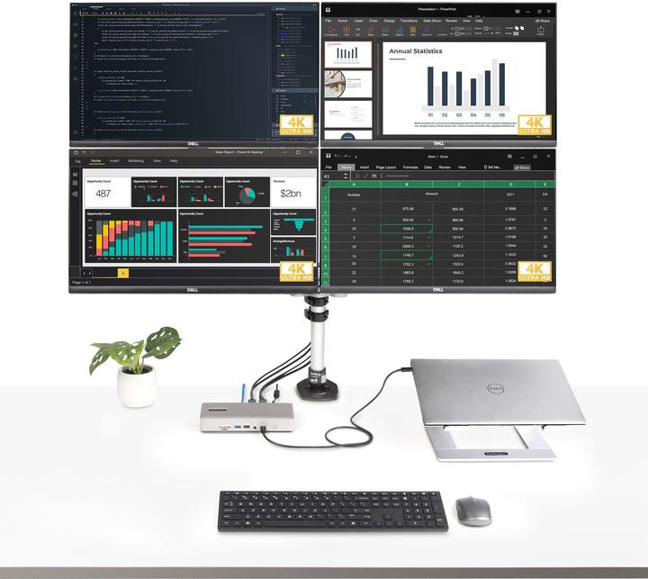 Actual product image StarTech com 132UE-TB4USB4DOCK, Kabelgebunden, Thunderbolt 4, 98 W, 3,5 mm, 10,100,1000,2500 Mbit/s (7 ports)