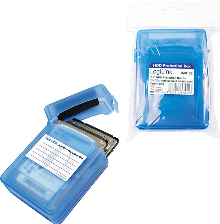 Produktbild LogiLink HDD-Box fr 2 x 2,5" Festplatten, blau