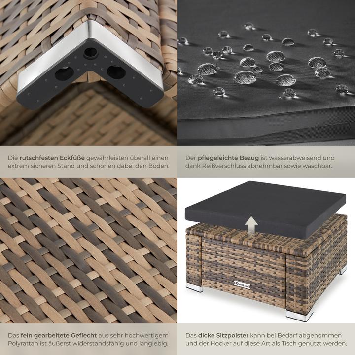 Produktbild tectake Rattan Sitzhocker