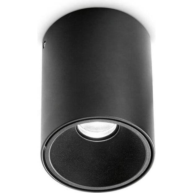 Ideal lux, Wandleuchte + Deckenleuchte, NITRO LED Deckenleuchte 10W ⌀80mm Schwarz warmweiss 206004 (1100 lm)
