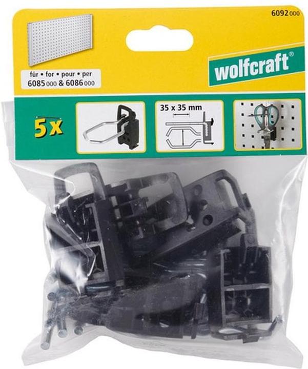 Actual product image wolfcraft 5 perforated wall loop hooks 35x35mm WSS